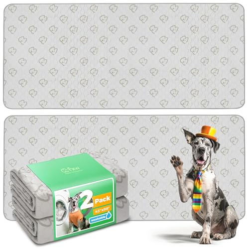 Image of FXW Washable Pee Pads for Dogs, Leak-Proof & Non-Slip, Specifically Designed for FXW Rollick /Homeplus 32 /40 /45inch 8 Panels Dog Playpen, 43 inch x 98 inch Rectangle, Khaki, 2 Packs
