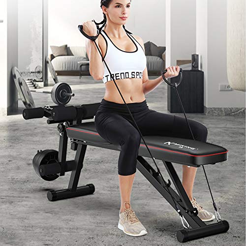 HBBY Multifunctionele halterbank met beenverlenging, krulllift voor full body workout, verstelbare krachttrainingsbank, 5 posities, 600 lbs capaciteit - Image 3