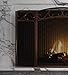 Fire Beauty Fireplace Screen 3 Panel with Handles Wrought Iron 51