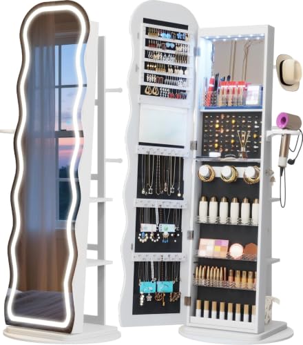 Vlsrka LED Mirror Jewelry Cabinet
