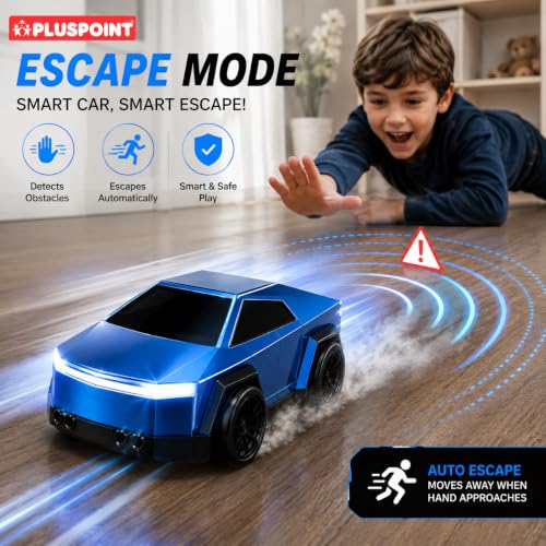 Image of PLUSPOINT 2.4GHz RC Drift Car with Spray Effect | Rechargeable Remote Control Racing Car with LED Lights, Smart Follow & Escape Modes | Mini Drift Vehicle Toy for Kids Age 3+