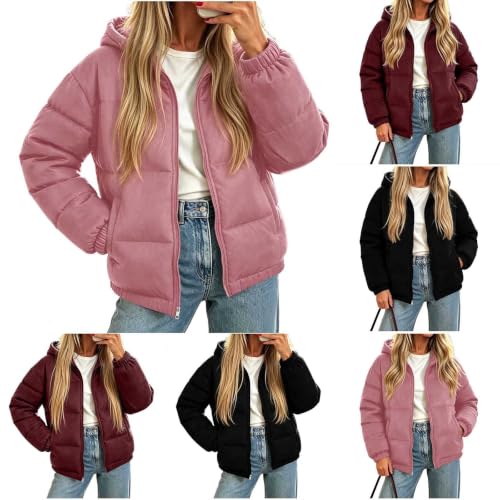 Cethrio Womens Packable Puffer Jacket Womens Puffer Jacket Full Zip Hooded Quilted Jackets Winter Outerwear Coats Fall Jackets for Women 2026 Chaqueta Para Mujer Soft Autumn Capsule Wardrobe - image 1