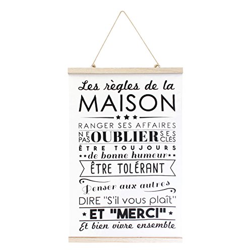 THE HOME DECO FACTORY Décoration Murale, Coton, Blanc, 51 x 1,2 x 80,5 cm