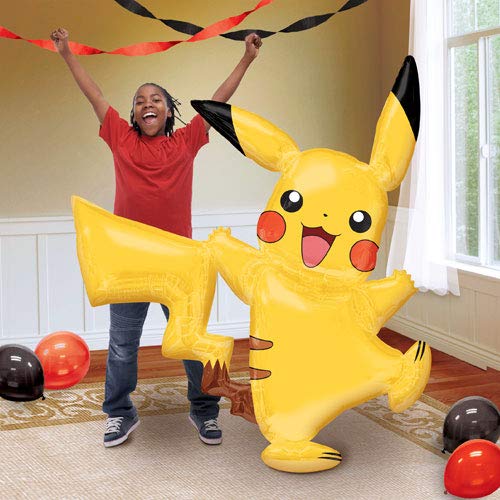 Amscan Anagram 3408401 - Pokémon Pikachu Foil AirWalker Balloon - 57 Inch, Yellow, 57 Inches - Image 2