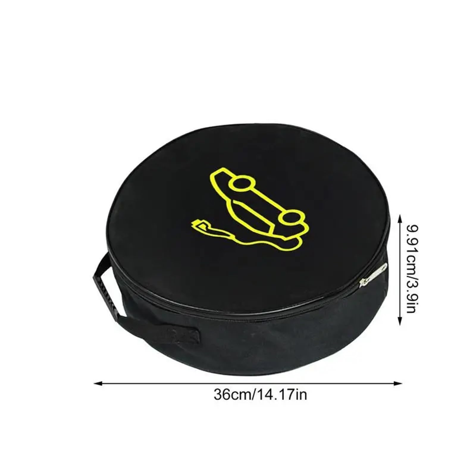 Borsa for Il Trasporto del Cavo di Ricarica for Auto, Borsa for l'organizzazione del Cavo di avviamento della Presa di Ricarica for Auto elettrica per Cavo di Ricarica(Black-Round)