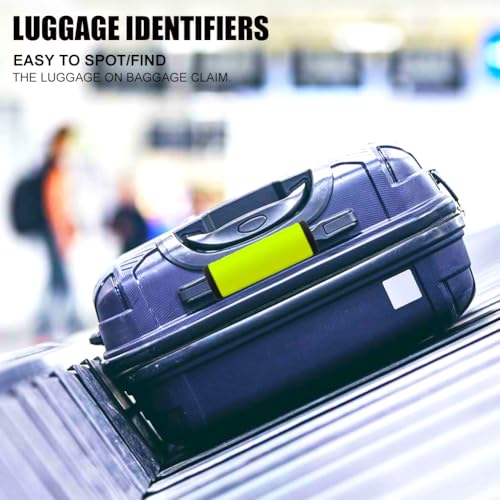 Image of Neoprene Luggage Handle Wrap- Comfort Luggage Identifiers for Suitcases Luggage Markers Easy Identification Travel Bag Identifiers Travel Accessories for Women-Yellow