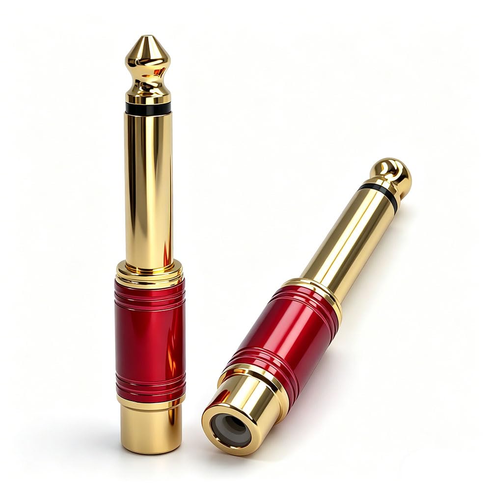 Adaptador RCA a 1/4 con conectores chapados en oro para eliminar interferencias de audio 8