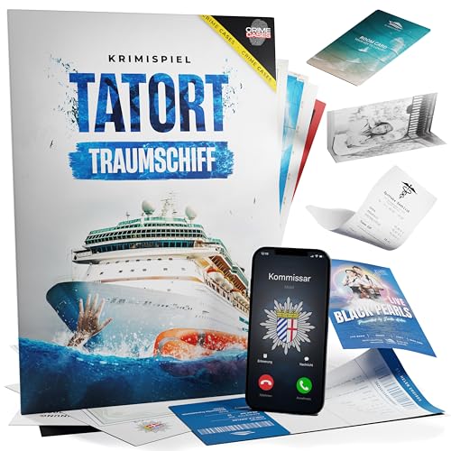 CRIMECASES Krimispiel für Erwachsene: Tatort Traumschiff I Mordfall lösen Spiel für 1-6 Personen ab 14 Jahren I Detektiv Spiel für Zuhause | Cold Case Rätselspiel I Krimi Escape Games