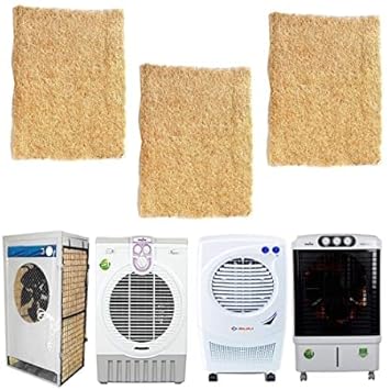 HEJAL Air Cooler Plain Grass_Wood Wool_Cooling Pads 18 X 28 Inches_Set of 3 Pack_Suitable for All Desert Cooler/cooler grass