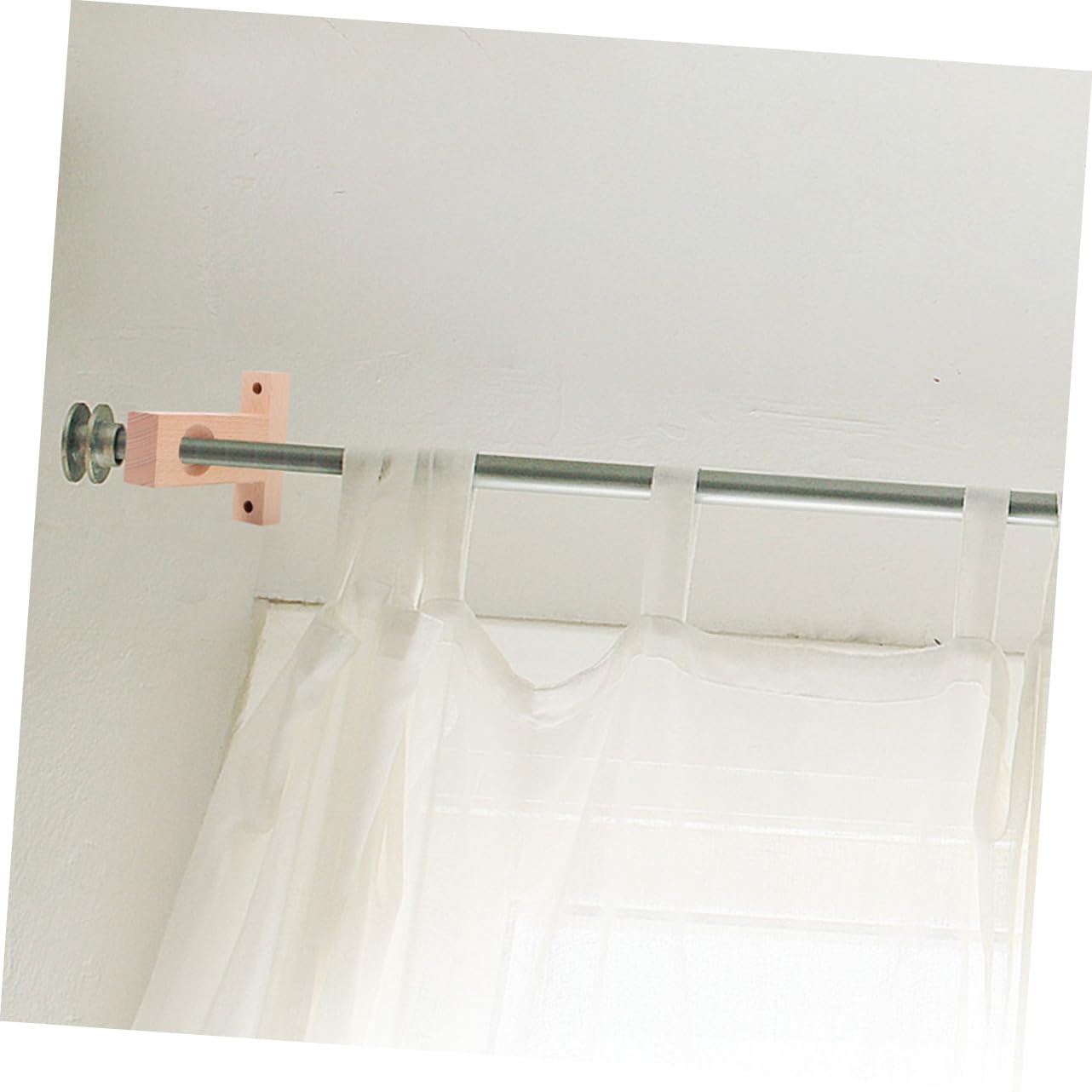 Mobestech 4pezzi Supporti in Legno per Bastoni per Tende Interni Semplici e Resistenti Porta Bastone da Parete per Decorazioni Moderne Facili da Installare e Sicuri