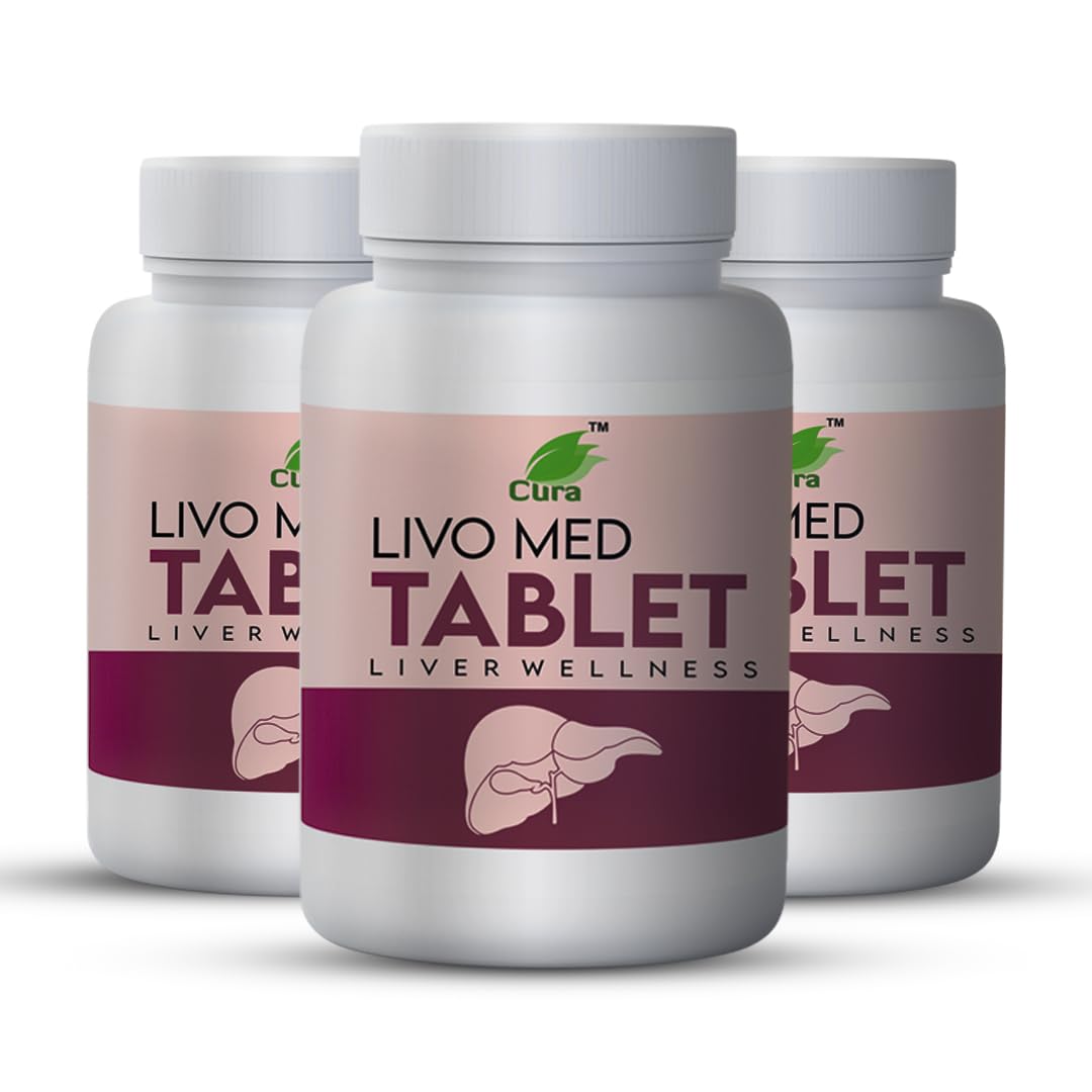 CURA LIVOMED TABLET I Liver Detox Supplement I Supports Liver & Digestive Health I Clinically Researched Therapeutic Ingredients I Pack of 3 I 100 tab x 3-image-45