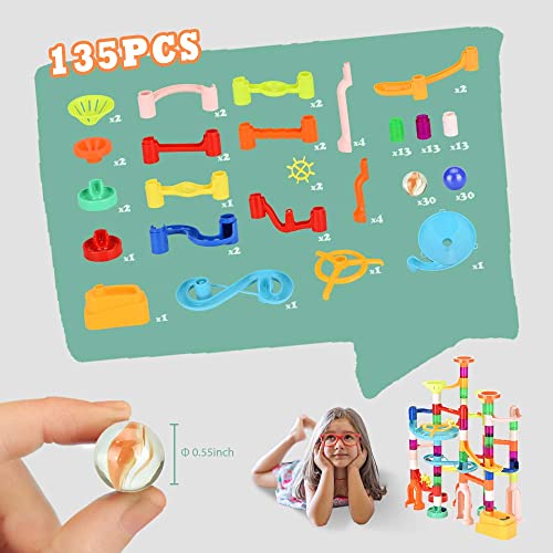 image for MaxTronic Marble Run,135PCS Building Construction STEM Toy Set for Kid