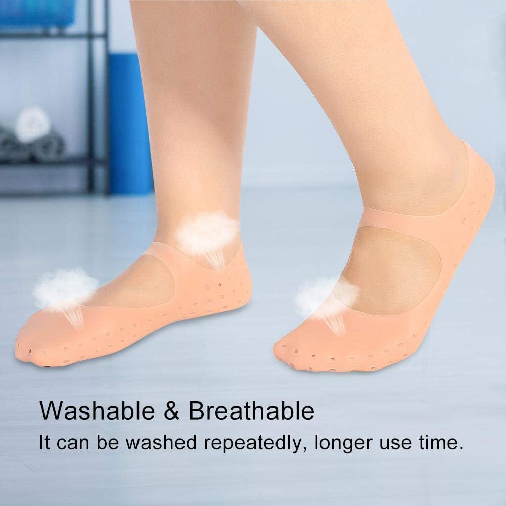 RIDHMIN New Silicone Full Heel Socks Full Length Silicone Protector Moisturizing Socks for Foot-Care and Heel Cracks for cracked feet,heel pad for heel pain, anti crack heel socks (1 Pair) 4