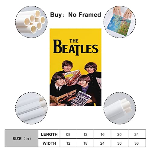 LORGL Beatles Poster d’art classique sur toile – Décoration murale moderne pour chambre à coucher – 30 x 45 cm - Les Beatles, Paul McCartney, John Lennon, RIngo Starr, George Harrison LORGL Beatles Poster d'art classique sur toile - Décoration murale moderne pour chambre à coucher - 30 x 45 cm – Image 3