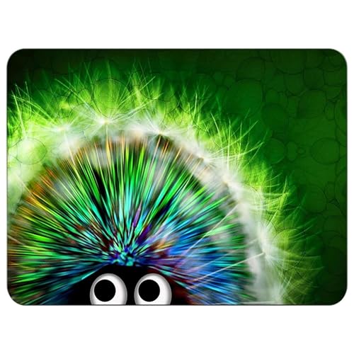 Tappetino Mouse 24 x 20 cm piccolo Riccio verde Bordo tagliato al laser Durevoli antiscivolo e silenzioso gioco ufficio casa lavabile arrotolabile Tappetini Gaming Mousepad
