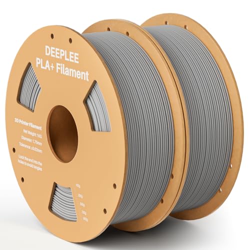 Image of PLA+ 1.75mm 3D Printer Filament, PLA Plus with Dimensional Accuracy + /- 0.02mm, Higher Strength and Toughness, Neatly Wound, No Clogging, Fits for Most FDM 3D Printers, 2KG Grey