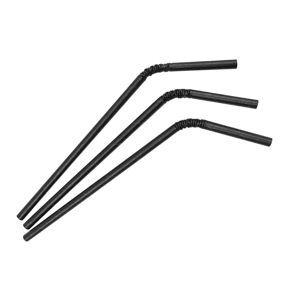 Fiesta Disposable Individually Wrapped Bendy Paper Straws, Black (250 Pack) - Resistant to Softening, Easier to Drink FP444 - Image 3