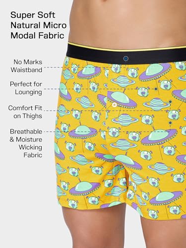 Image of Bummer Micro Modal Boxer Shorts for Men - Ultra Soft & Breathable, 3 Times Softer Than Cotton, Anti-Bacterial, Stretchable for Ultimate Comfort & Style, Pack of 1 (A Shark Tank Product)