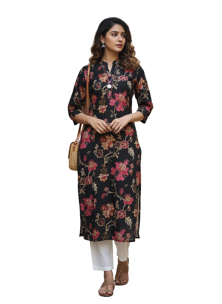 Roadster Women's Pure Cotton Jaipuri Printed Kurti (JOPLJPR150C-P_Grey_P) in grey