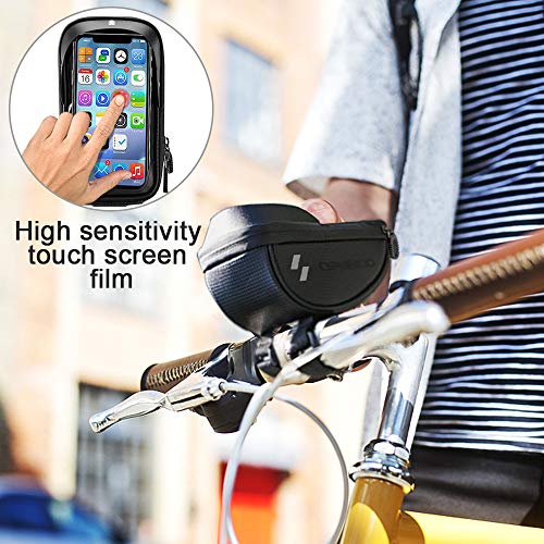 image for opamoo Bike Bicycle Phone Mount Bags - Waterproof Front Frame Top Tube