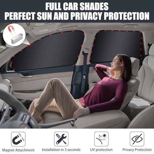Image of ZATOOTO Side Window Sun Shade - 4 Pack Car Window Covers 99% UV Light Block Car Curtains Magnetic Side Window Sun Shade Keeps Cooler for Breastfeeding, Taking a nap, Changing Clothes, Camping