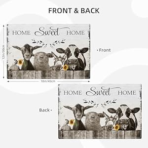 Farmhouseplacematssetof4funnyanimaltablematsblackandwhitewashableplacematsforpartykitchendiningdecoration12x18inch Urban Country Home Decor Farmhouse placemats set of 4 funny animal table mats black and white washable place mats for party kitchen dining decoration 12×18 inch urban country home decor