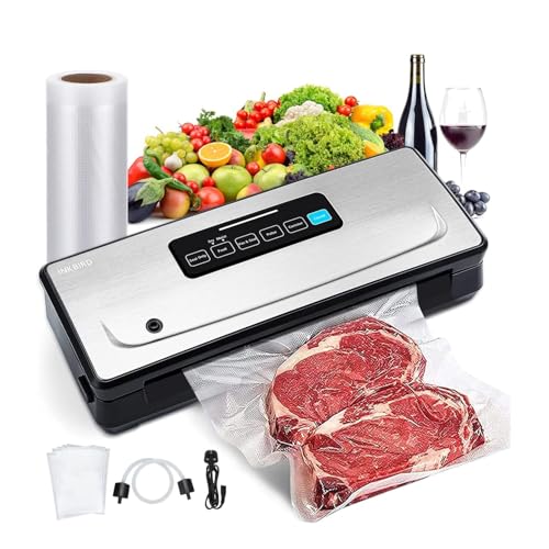 INKBIRD Vacuum Sealer Machine INK-VS02 85kPa Powerful Pump Dry/Moist Modes Built-in Cutter 30cm Seal Length Easy Cleanup Stainless Steel Design Automatic Sealing for Food Preservation