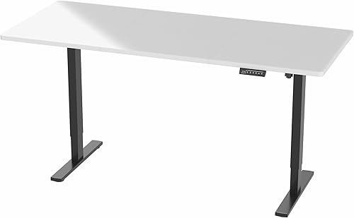 Vista 842 de VIVO DESK-KIT-1W6G - Escritorio eléctrico de pie de 60 x 24 pulgadas, ajuste de altura de memoria, serie 1B, parte superior de nogal oscuro de una