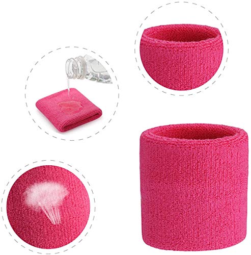 Image of Play2Fit 4 Cotton Wristband (2 Pair) Soft Sweatband For All Sport, Stretchable, Sweat Absorbent Supports Wrist Made In India (Baby Pink / Black, 3 Inch)