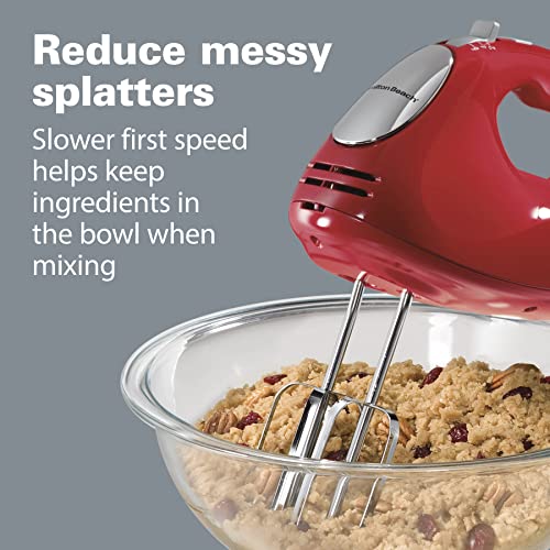6-Speed Electric Hand Mixer with Attachments and Storage Case for Home Cooks