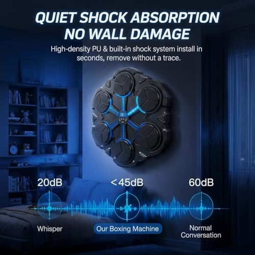 Image of 2026 Upgraded Music Boxing Machine for Kids & Teens, Smart Wall Mounted Punching Game, 9-Speed LED Reaction Target, Cool Birthday Gift for Boys Age 8-12