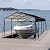 12’x20’x8.7’ Metal Carport, Heavy-Duty Steel Frame Car Shelter with Galvanized Steel Roof, All-Weather Carport Garage with Enhanced Base for Pickup, Boat, Car and Tractors