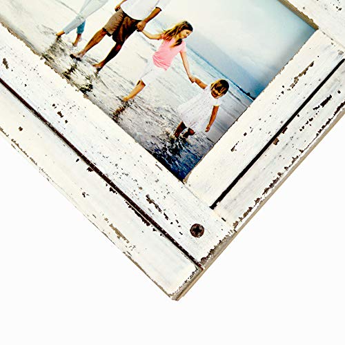 PRINZ Homestead 4-Inch by 6-Inch Distressed Plank Picture Frame, White - Thumbnail 3