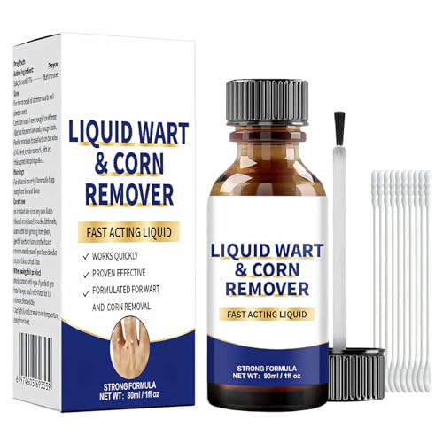 Flüssiger Warzenentferner 30ml - Wirksam gegen gewöhnliche Warzen, flache Warzen, Hühneraugen, Schwielen, Ideal für Hände, Füße & Intimbereich