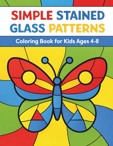 Simple Stained Glass Patterns Coloring Book for Kids image 2