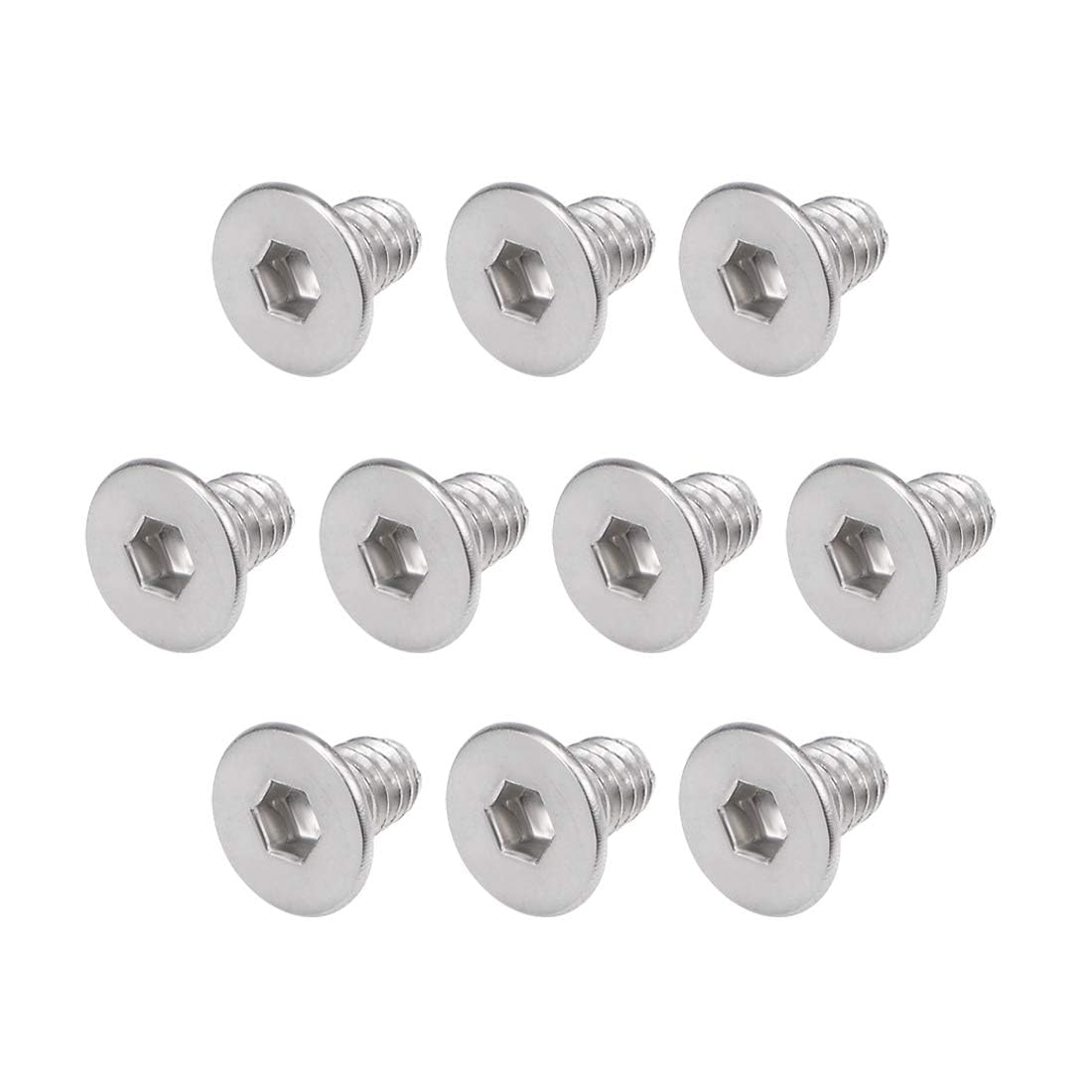 TA-VIGOR 80Pcs Hex Socket Countersunk Head Screw Bolts, M3 x 5mm 304 Stainless Steel Flat Head Socket Cap Screws Bolts Fasteners for Bicycle Motorcycle Repair, Machinery, Household Appliances