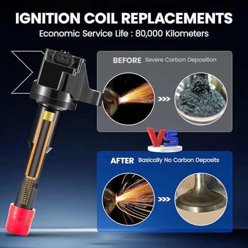 Image of Set of 8 Ignition Coil UF374 Compatible with Honda Civic 2003 2004 2005 2006 2007 2008 2009 2010 2011 1.3L l4 2003-2011 Civic Replaces C1408 30521PWA003 E404 UF-374 GN10248 30521REAZ01 C688