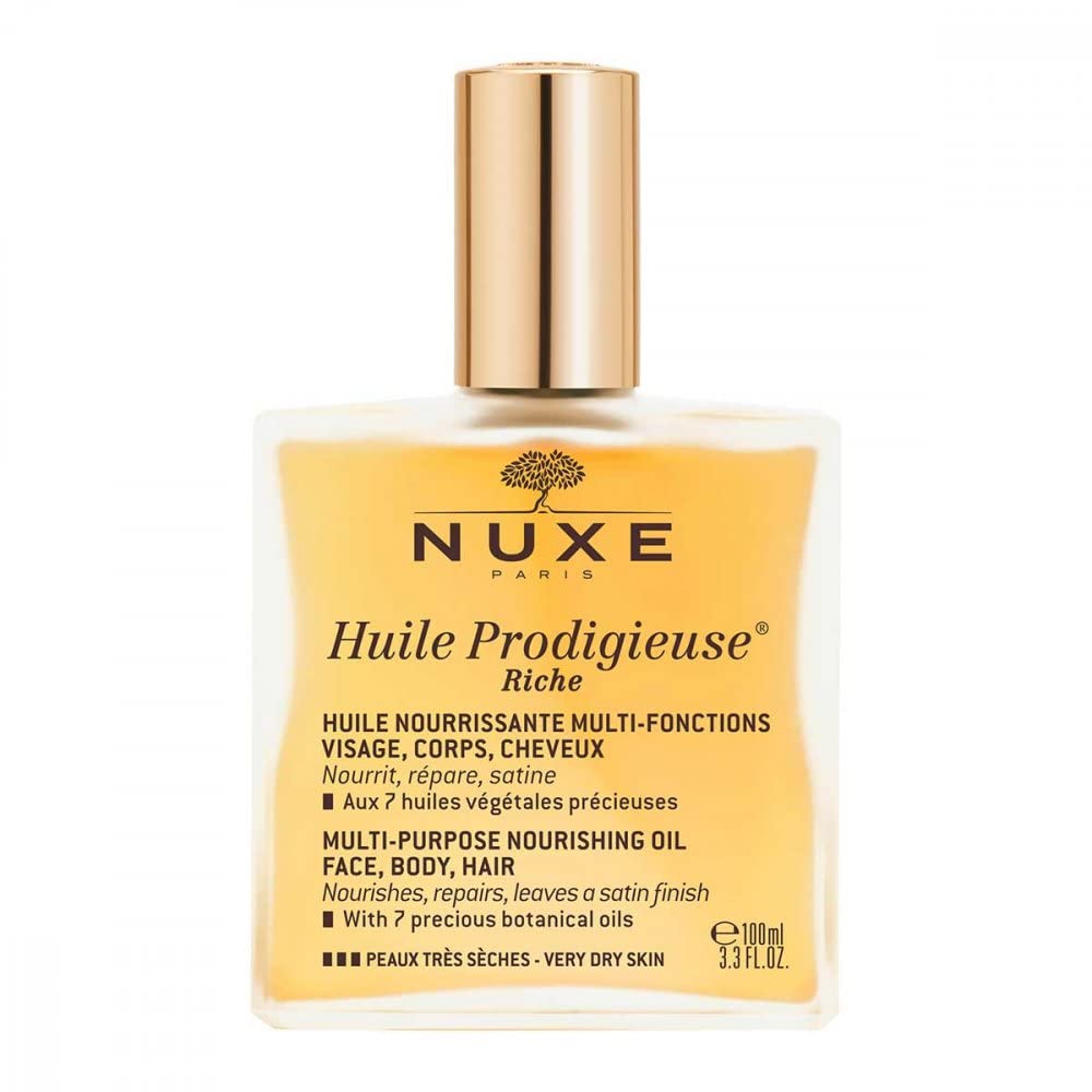 NUXE Aceite seco enriquecido hidratante nutritivo rostro cuerpo cabello Huile Prodigieuse Riche 100 ml
