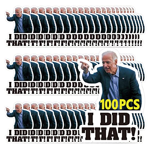 100 PcsÂ IÂ DidÂ ThatÂ Biden Stickers, Joe Biden Stickers Funny I Did That - Pointed to Your Left,Biden Humor Decals Car Bumper Reflective Waterproof Stickers for Gas Pump Motorcycle Helmet Laptop Window