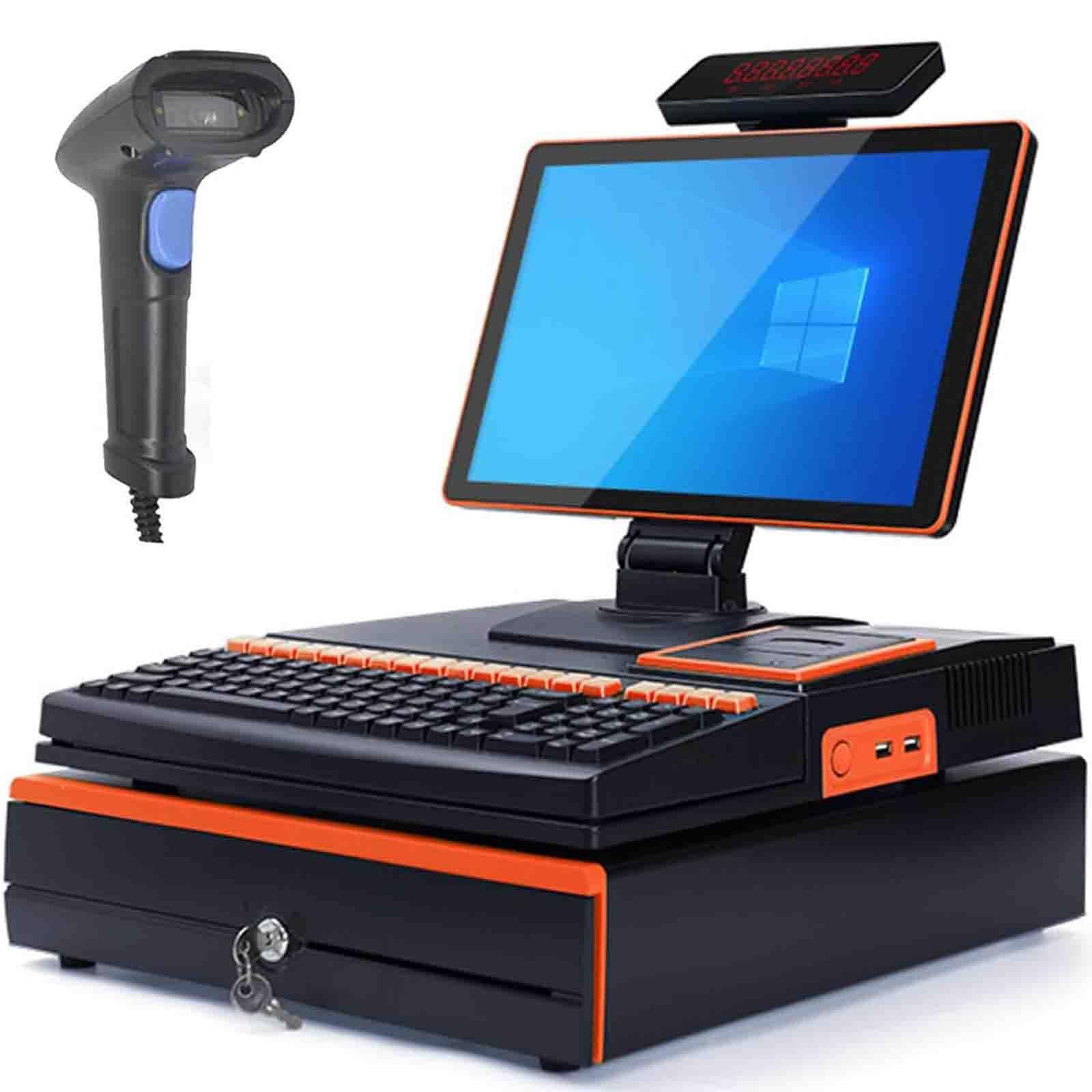 PixCy Cajas Registradoras Comercio,Tpv Comercio Completo,15,6" Touch Screen + 58mm Impresora Térmica + Cajón Automático,Gestión Inventario + Pago Múltiple,Dueños Tiendas/Comerciantes Single