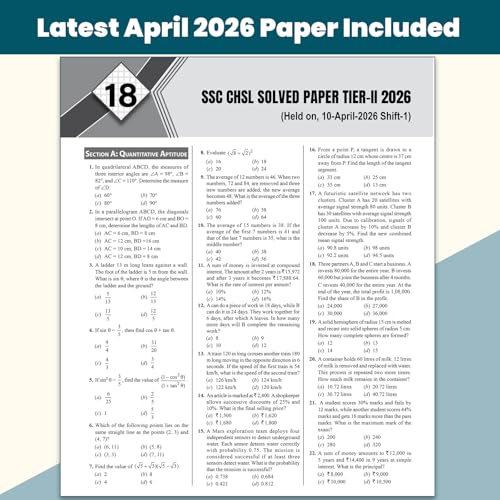 Image of PW SSC CHSL (10+2) Previous Year Solved Papers Tier 1 & 2, English Medium (2026-18) | 20 Year-wise PYQs Till April 2026 | 2100+ Questions with Detailed Solutions
