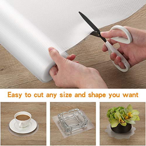 Shelf Liner, 12 Inch x 25 FT, Non Adhesive Cabinet Liner, Double Sided Non-Slip Drawer Liner, Washable Refrigerator Mats for Pantry Cabinet, Kitchen Cabinets, Storage, Kitchens and Desks, Clear Ribbed - Thumbnail 7