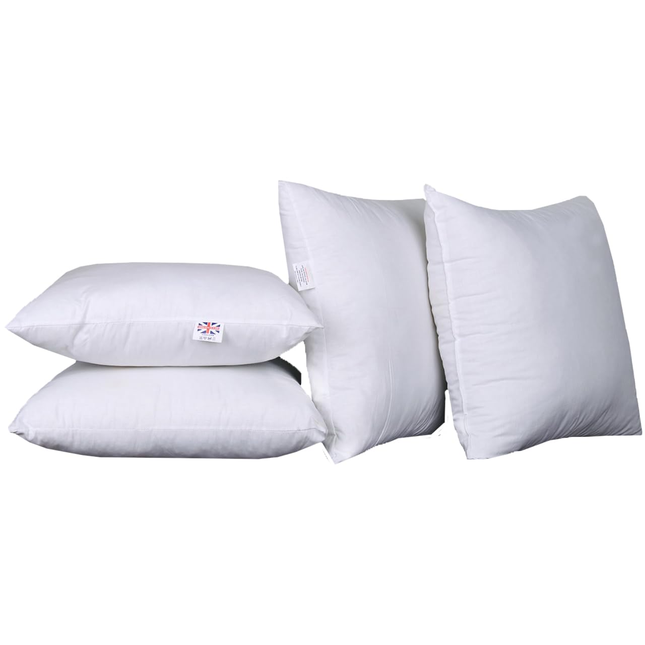 Tradmistic Microfiber Cushion Pads (Pack Of 4, 18"X18") Soft Filled Hypoallergenic Cushion Inserts With Bounce Back Polyester Ball Fibre For Sofa, Bed & Scatter Cushions - Plump & Supportive Inners