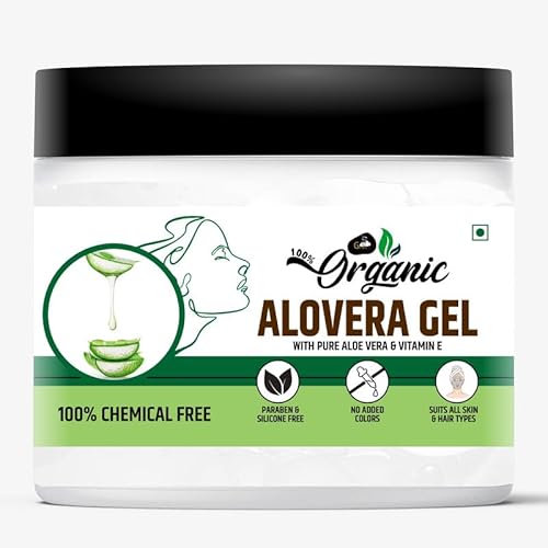 Groly 100% Natural Aloe Vera Gel For Face, with Natural Aloe Vera & Vitamin E for Skin and Hair (400g)