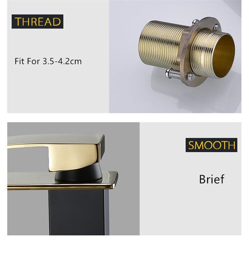 Grifos de lavabo de diseño elegante negro y dorado para un baño de lujo 4