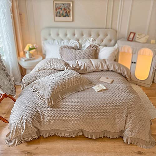 Parure de lit flanelle 4 pièces housse de couette velours king size