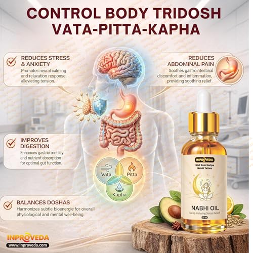 Image of Sleep-Inducing Stress Relief Nabhi Oil | for Relaxation & Deep Sleep & Stress Relief | Ayurvedic Multi Benefit Belly Button Oil for Daily Wellness & Relaxation | नाभि तेल | Pack of 2 x 30ml=60ml