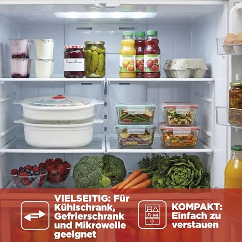 Snips - Dampfgarer für Mikrowelle Weiß 4L, Microwave Mikrowellenschüssel mit 2 Tabletts - Mikrowellenbehälter Spülmaschinenfest… – Ansicht 5