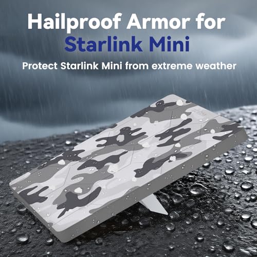 Image of Starlink Mini Protective Cover Case, Hailproof Liquid Silicone Protective Case for Starlink Mini Dish, Starlink Minis Accessories Waterproof Shockproof Portable (Camo)