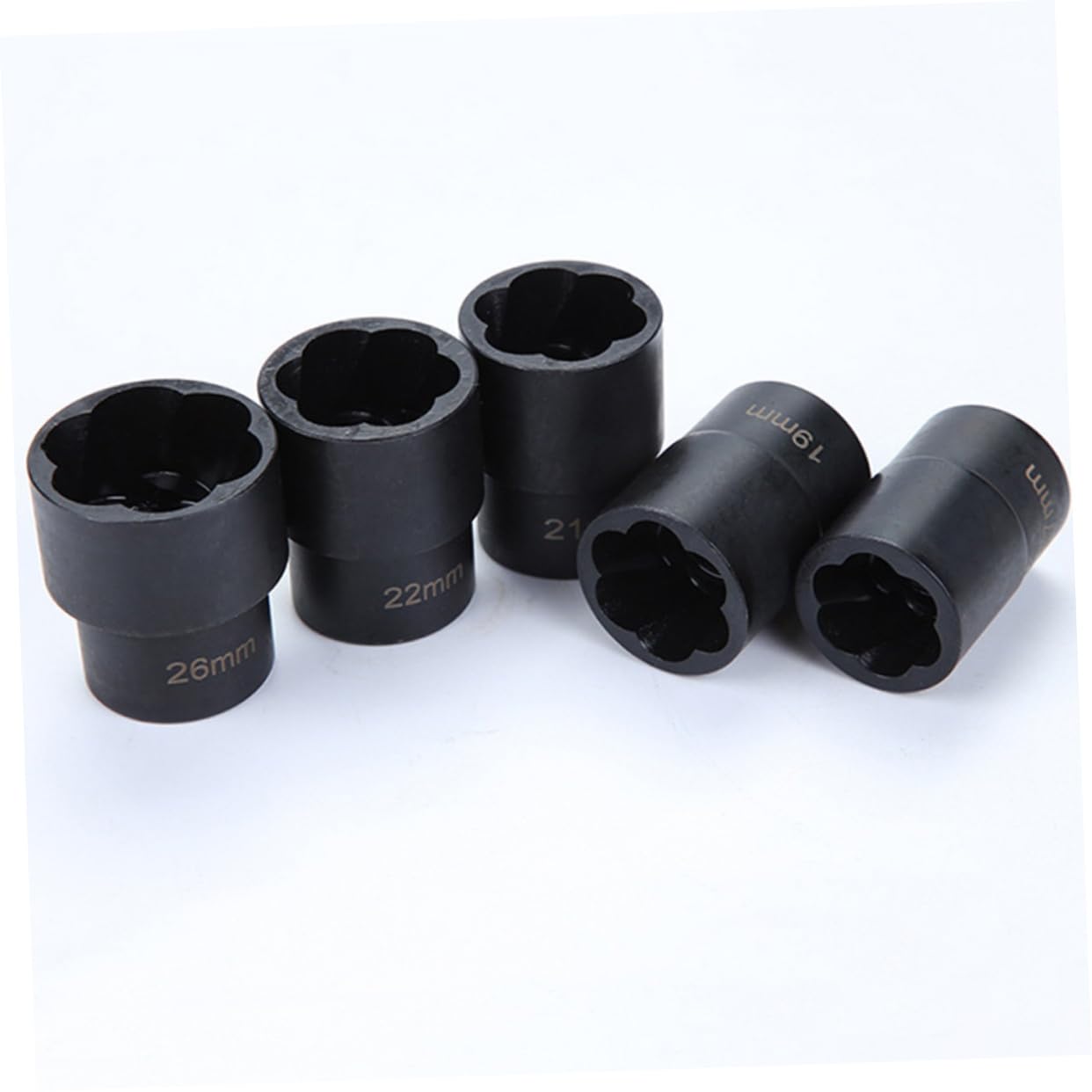 jojofuny 6 PCS Set Estrattori Viti Danniato in Acciaio Vanadio Cassetta Strumenti 17-26mm